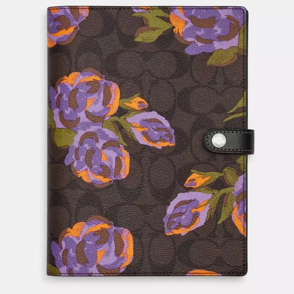 NWT💃Coach Notebook in Signature Canvas with Rose Print - Picture 1 of 8
